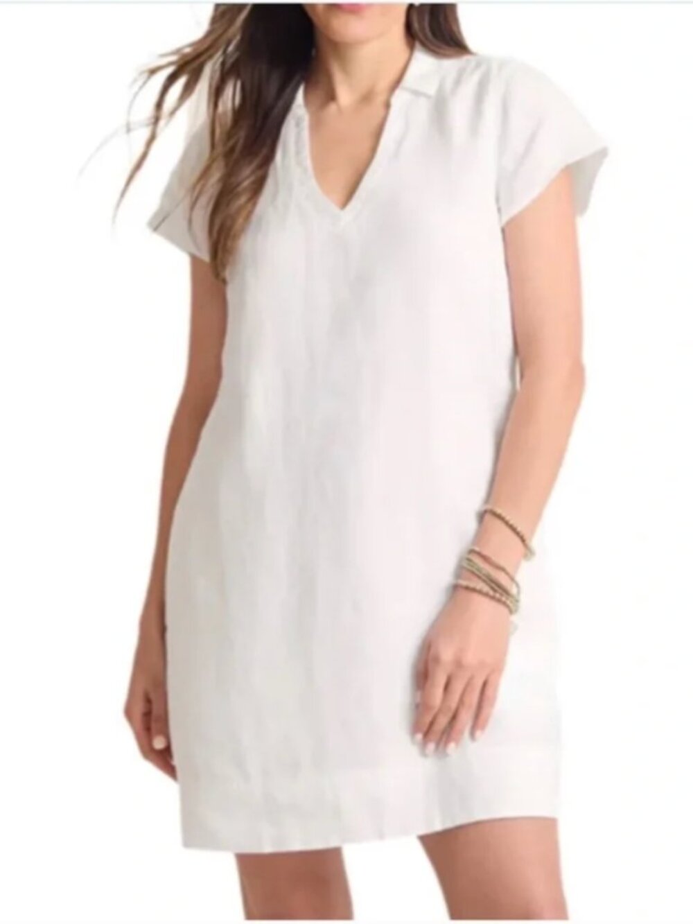 Tommy Bahama NWT Two Palms White Linen Short-Sleeve Collared Dress - Size L
